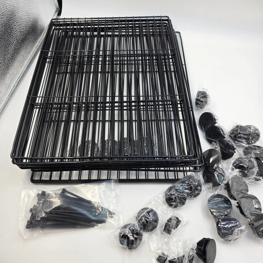 LURIVA DIY Small Animal Playpen 12 Panels Black Metal Wire Pet Fence 15x12 O4